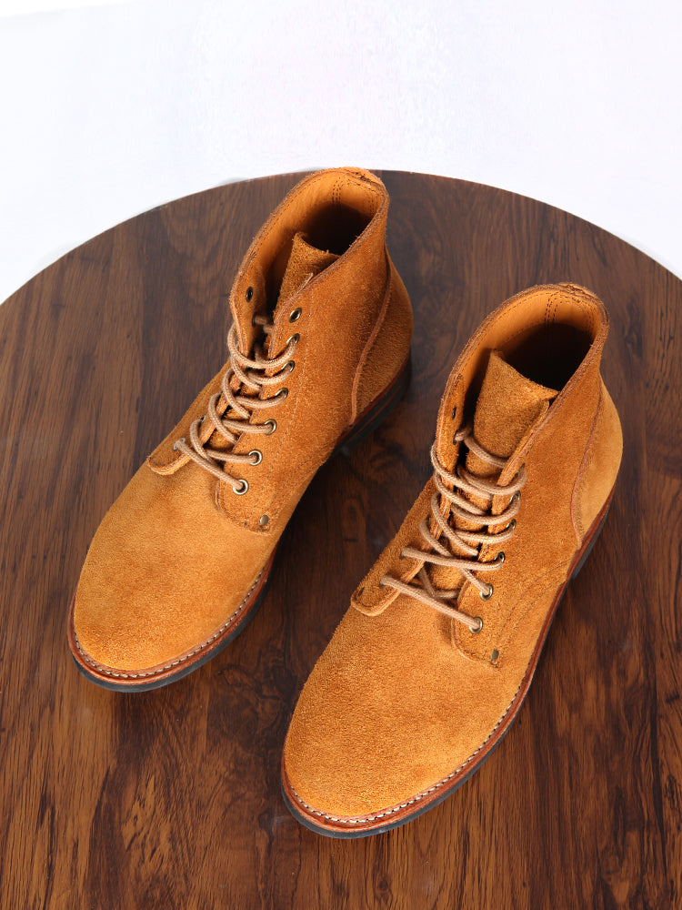 Vintage High Top Work Boots – Women's Genuine Leather, Wear-Resistant Rubber Sole