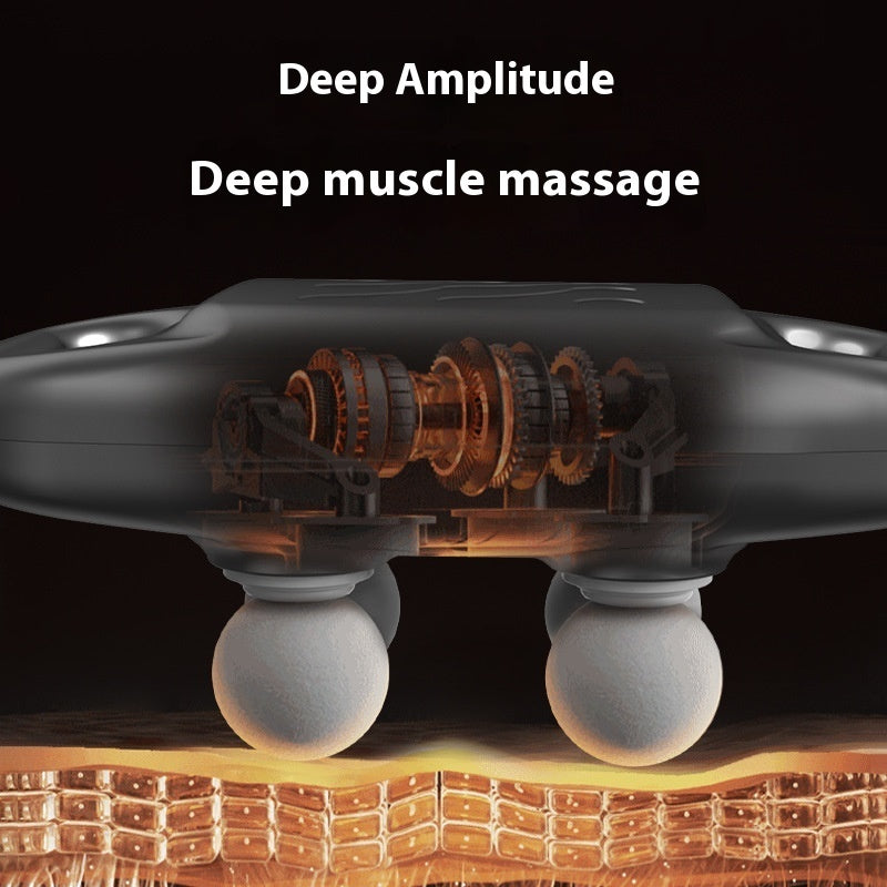 4-Head Electric Massage Gun – Low Noise, 5+ Speed Gears, LED Screen, 4 Colors