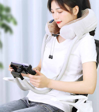 Almohada de masaje en forma de U con soporte para teléfono móvil