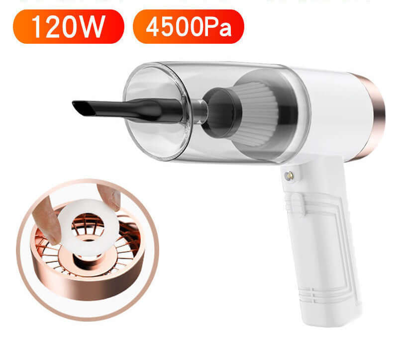 Powerful Mini Car Vacuum Cleaner – Dual-Purpose, Portable, High Suction