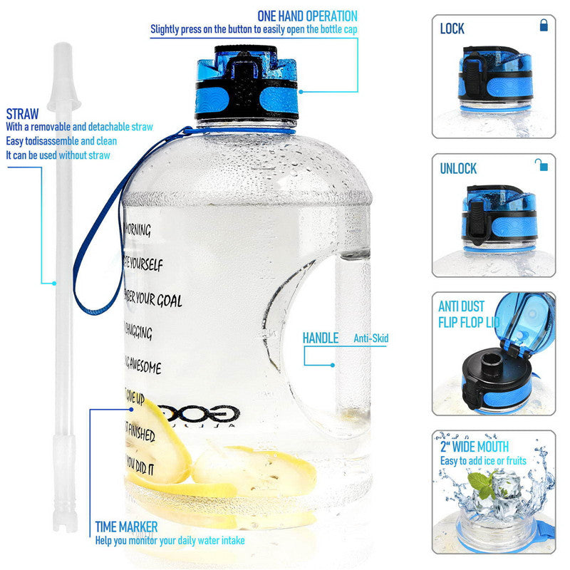 Large Capacity Gym Sports Water Bottle – Bounce Lid, Leak-Proof, BPA-Free Plastic