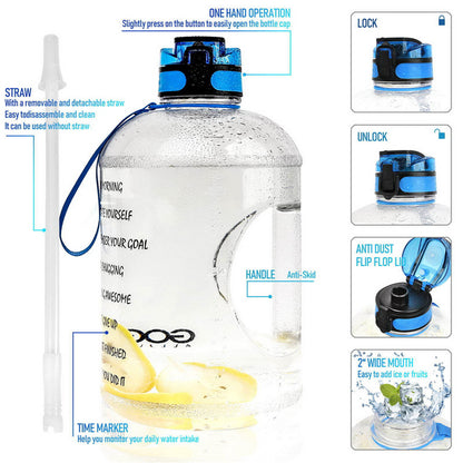 Large Capacity Gym Sports Water Bottle – Bounce Lid, Leak-Proof, BPA-Free Plastic