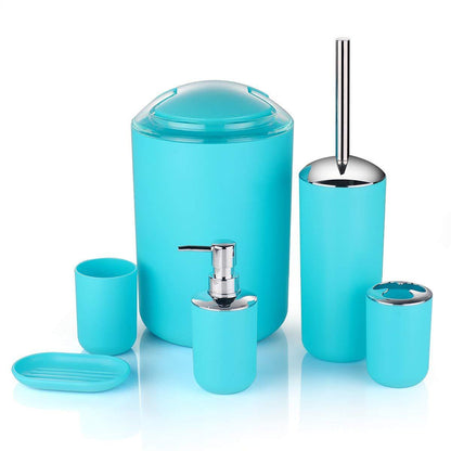 6-Piece Eco-Friendly Bath Kit Toiletries Set – Plastic Bathroom Essentials