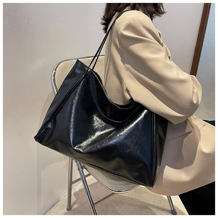 Women's Vintage PU Leather Tote Shoulder Bag – Large Capacity, 5 Colors