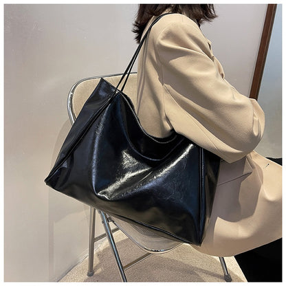 Women's Vintage PU Leather Tote Shoulder Bag – Large Capacity, 5 Colors