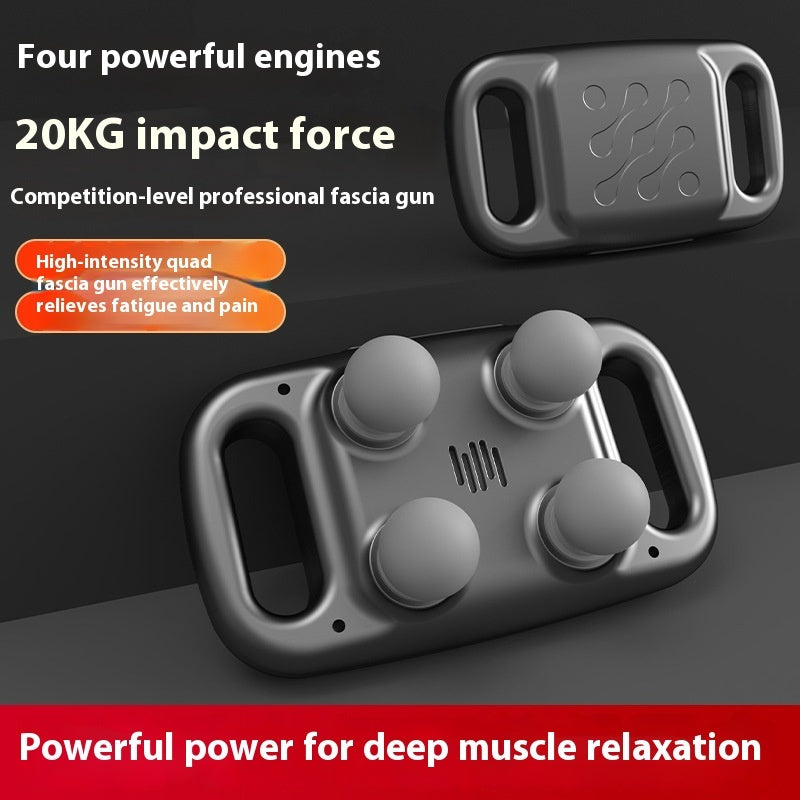 4-Head Electric Massage Gun – Low Noise, 5+ Speed Gears, LED Screen, 4 Colors