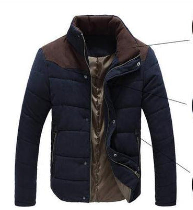 Men's Warm Casual Parka Windbreaker Jacket – Solid Color, Sizes M–4XL, 4 Colors