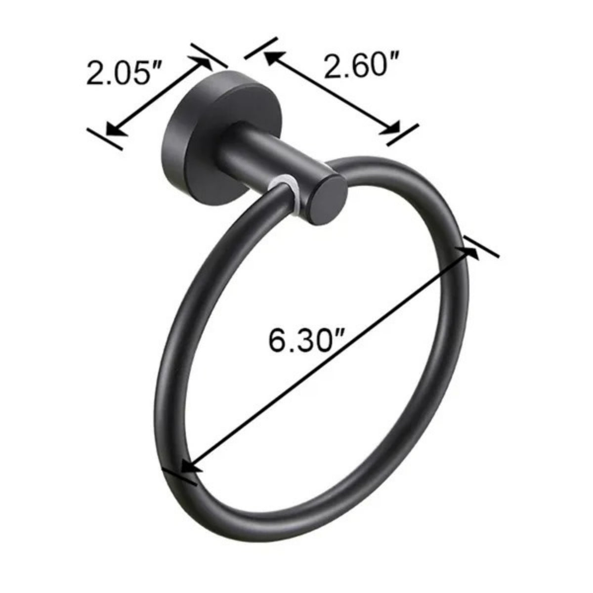 Matte Black 3-Piece Bathroom Hardware Set – Adjustable Towel Bar 16–27