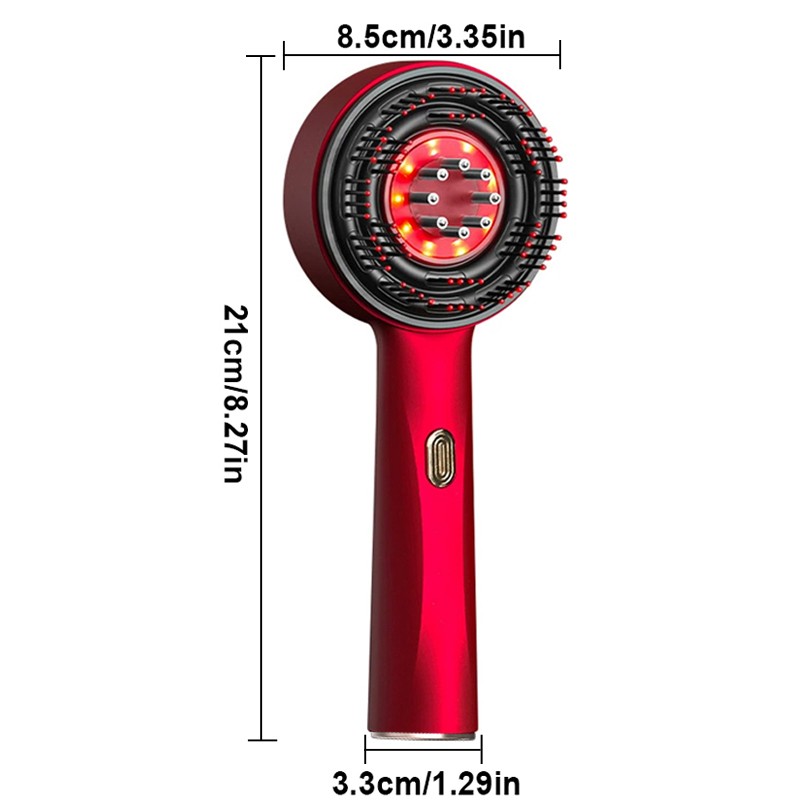 Electric Scalp Massage Comb with Red Light Therapy – Hair Growth, Vibration, USB Rechargeable