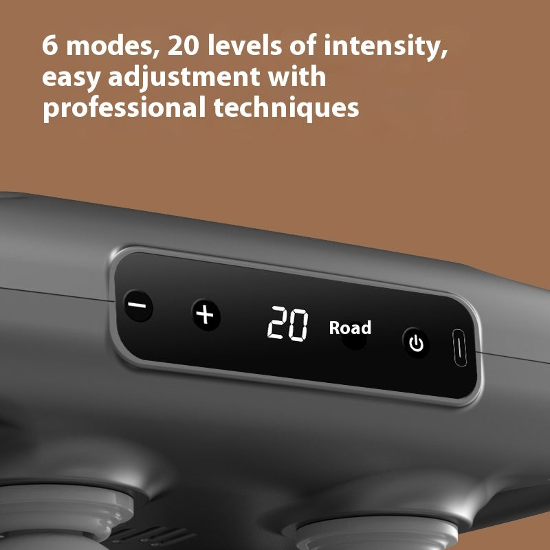 4-Head Electric Massage Gun – Low Noise, 5+ Speed Gears, LED Screen, 4 Colors