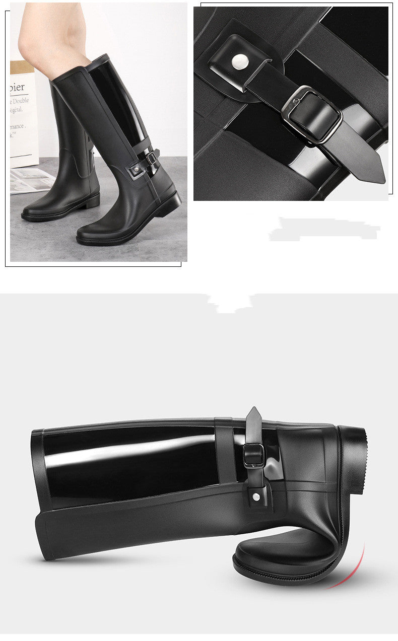 Women's Waterproof Rain Boots – Long Tube PVC, Pointed Toe, Sizes 36–39