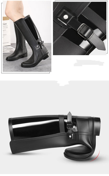 Women's Waterproof Rain Boots – Long Tube PVC, Pointed Toe, Sizes 36–39