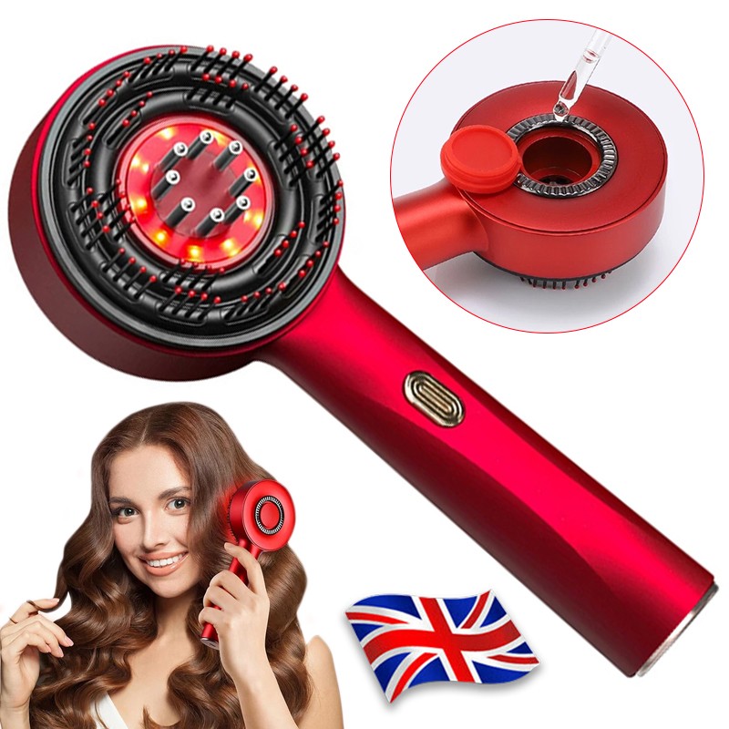 Electric Scalp Massage Comb with Red Light Therapy – Hair Growth, Vibration, USB Rechargeable