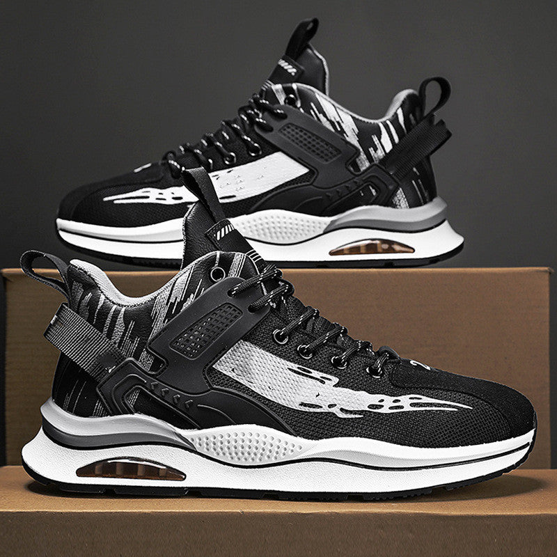 Men's Casual Platform Sports Shoes – Lace-Up, Color Match, Sizes 39–44