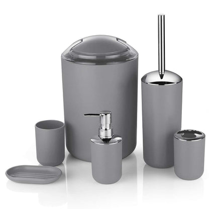 6-Piece Eco-Friendly Bath Kit Toiletries Set – Plastic Bathroom Essentials