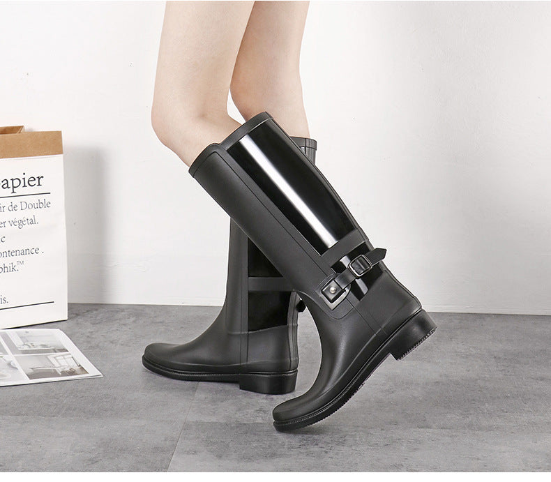 Women's Waterproof Rain Boots – Long Tube PVC, Pointed Toe, Sizes 36–39