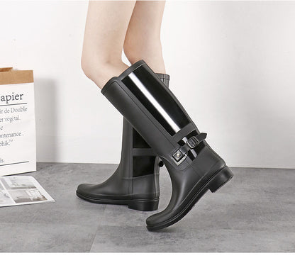 Women's Waterproof Rain Boots – Long Tube PVC, Pointed Toe, Sizes 36–39