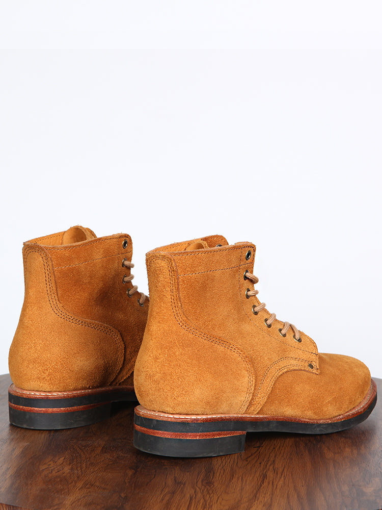 Vintage High Top Work Boots – Women's Genuine Leather, Wear-Resistant Rubber Sole