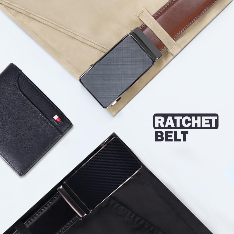 Men's Slider Ratchet Belt – Adjustable, Trimmable, Perfect Gift for Him
