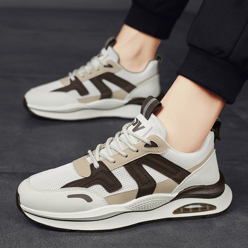 Men's Casual Platform Sports Shoes – Lace-Up, Color Match, Sizes 39–44