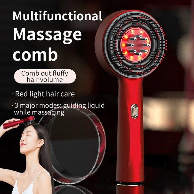 Electric Scalp Massage Comb with Red Light Therapy – Hair Growth, Vibration, USB Rechargeable