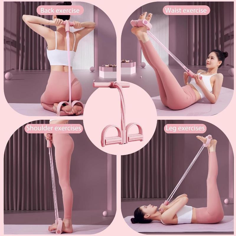 6-Tube Pedal Resistance Bands Set – Yoga, Stretching, Strength & Slimming Training