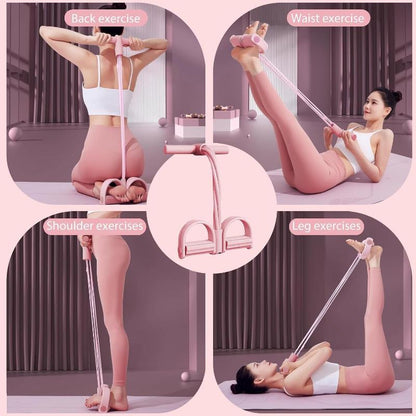 6-Tube Pedal Resistance Bands Set – Yoga, Stretching, Strength & Slimming Training