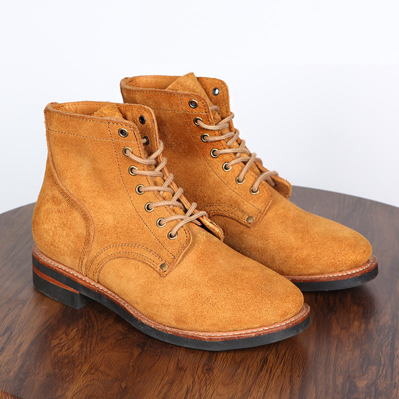 Vintage High Top Work Boots – Women's Genuine Leather, Wear-Resistant Rubber Sole