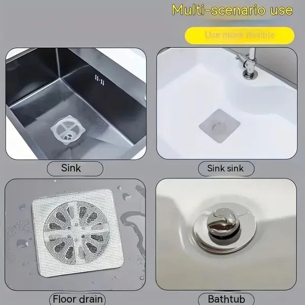 48-Pack Disposable Shower Drain Hair Catcher Stickers – Bathroom Tub & Sink Strainer Covers