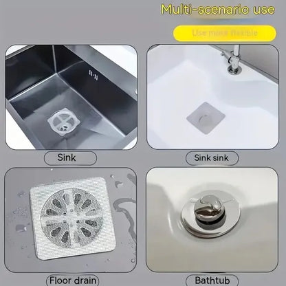 48-Pack Disposable Shower Drain Hair Catcher Stickers – Bathroom Tub & Sink Strainer Covers
