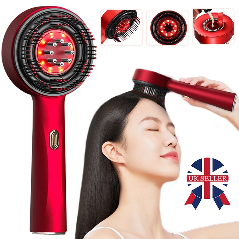 Electric Scalp Massage Comb with Red Light Therapy – Hair Growth, Vibration, USB Rechargeable