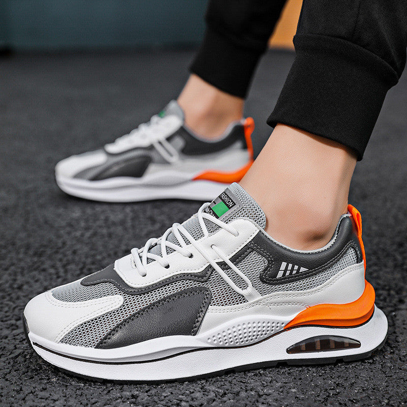 Men's Casual Platform Sports Shoes – Lace-Up, Color Match, Sizes 39–44