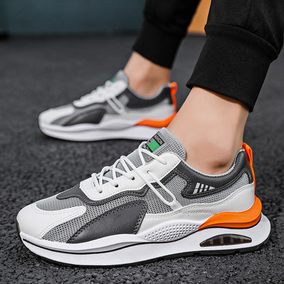 Men's Casual Platform Sports Shoes – Lace-Up, Color Match, Sizes 39–44