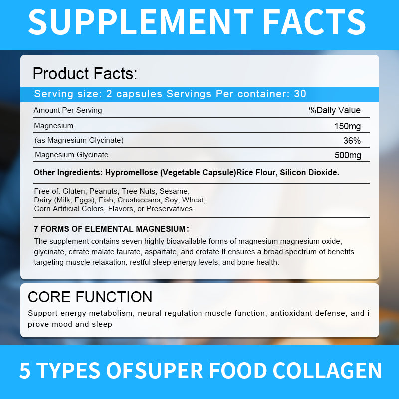 Magnesium Complex Capsules – 60 Capsules, Muscle, Sleep & Nervous System Support
