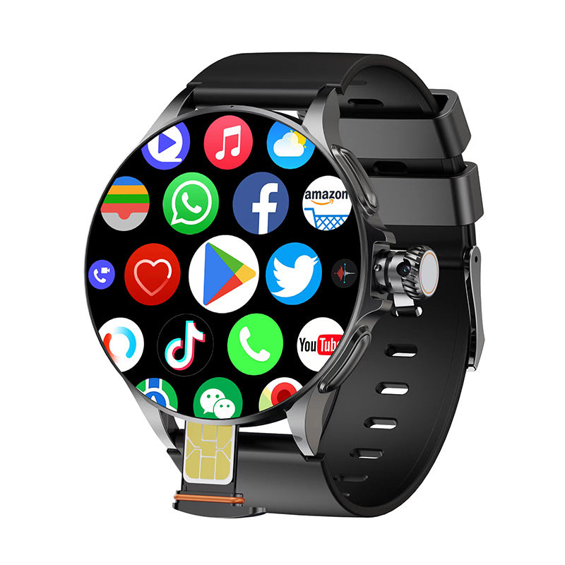 Round Screen Card Smart Watch – SIM Card, Bluetooth, Health Tracking, Stylish Design