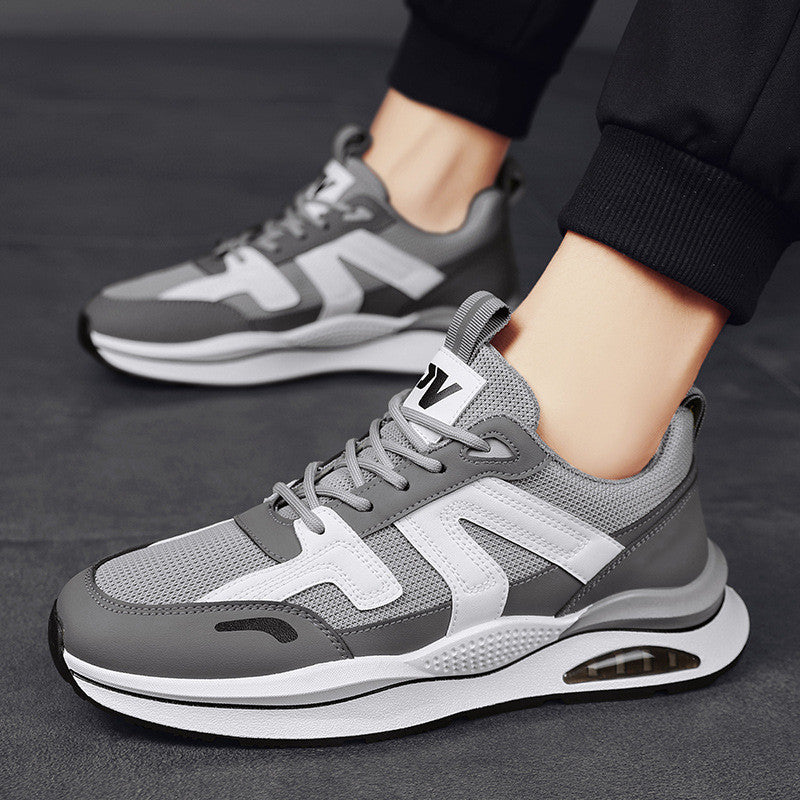 Men's Casual Platform Sports Shoes – Lace-Up, Color Match, Sizes 39–44