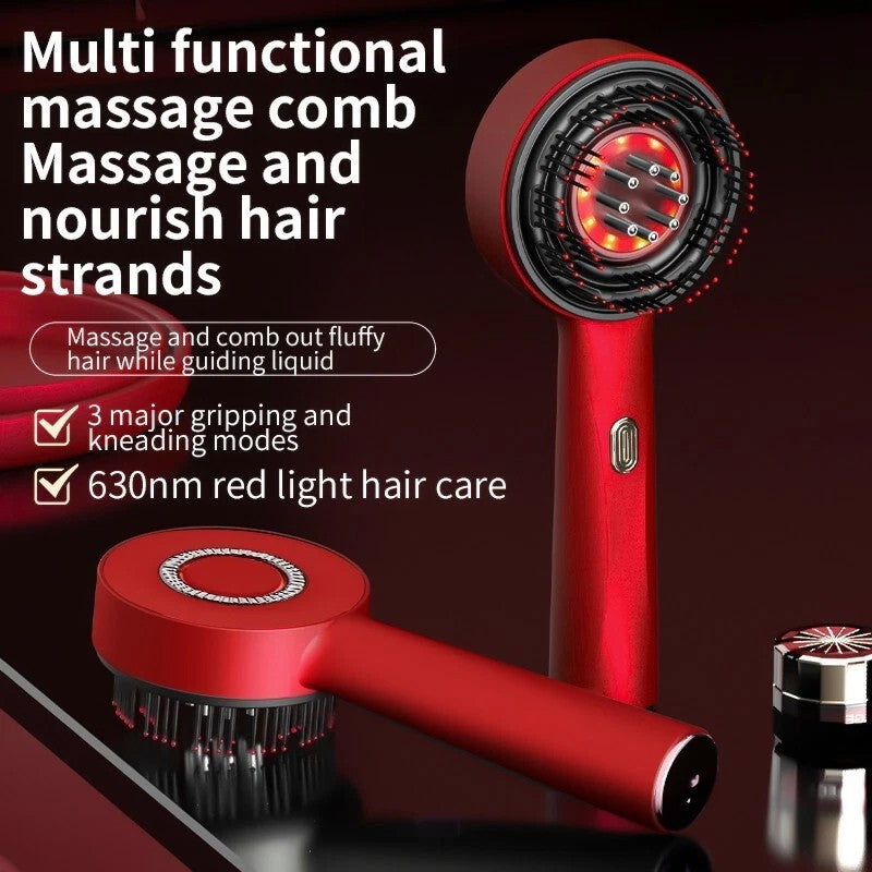 Electric Scalp Massage Comb with Red Light Therapy – Hair Growth, Vibration, USB Rechargeable