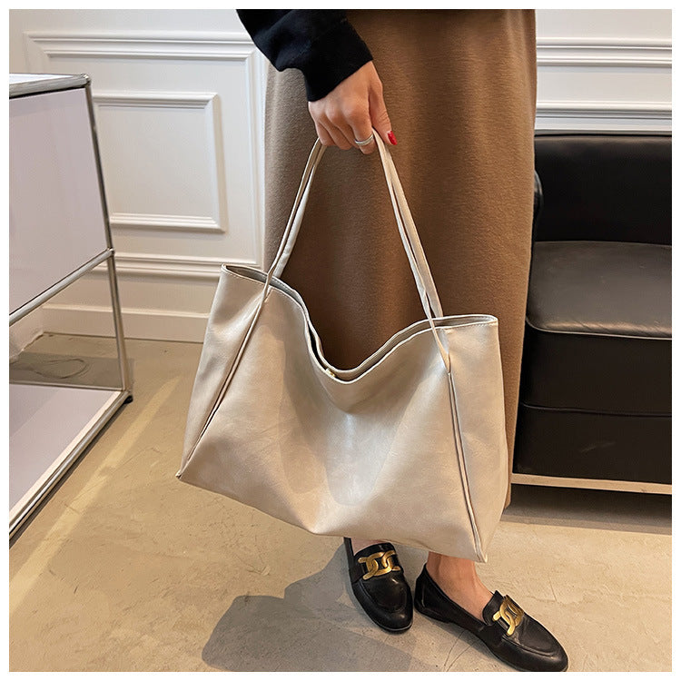 Women's Vintage PU Leather Tote Shoulder Bag – Large Capacity, 5 Colors