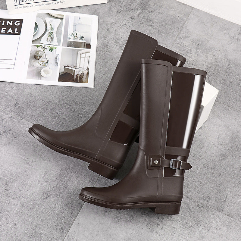 Women's Waterproof Rain Boots – Long Tube PVC, Pointed Toe, Sizes 36–39