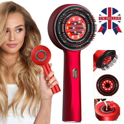 Electric Scalp Massage Comb with Red Light Therapy – Hair Growth, Vibration, USB Rechargeable