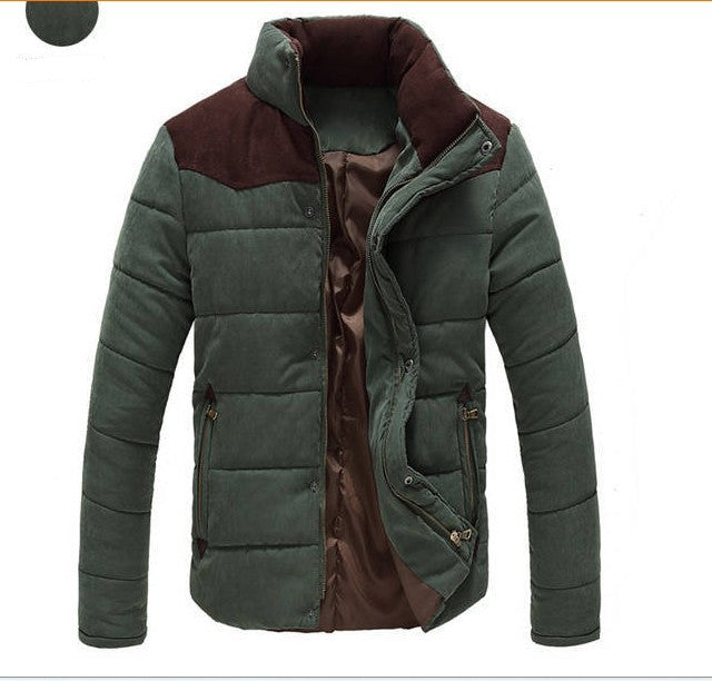 Men's Warm Casual Parka Windbreaker Jacket – Solid Color, Sizes M–4XL, 4 Colors