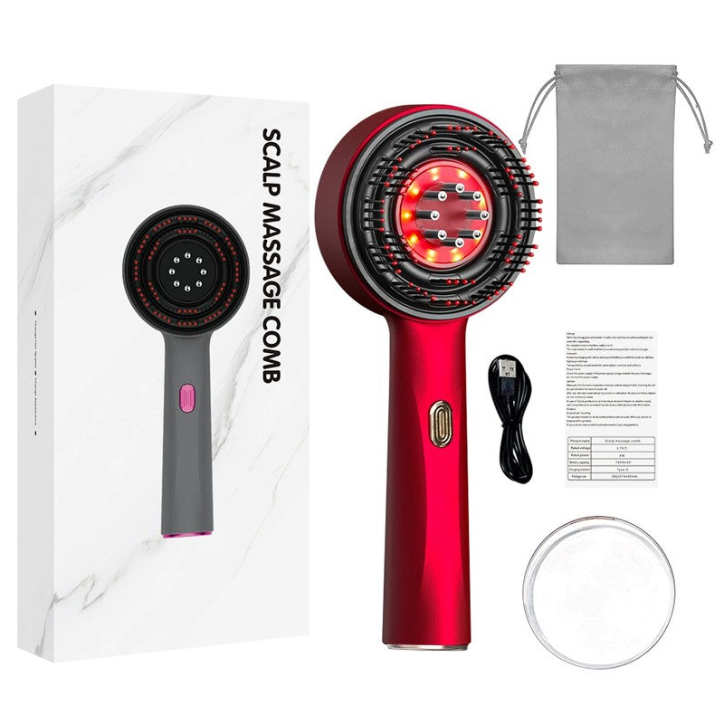 Electric Scalp Massage Comb with Red Light Therapy – Hair Growth, Vibration, USB Rechargeable