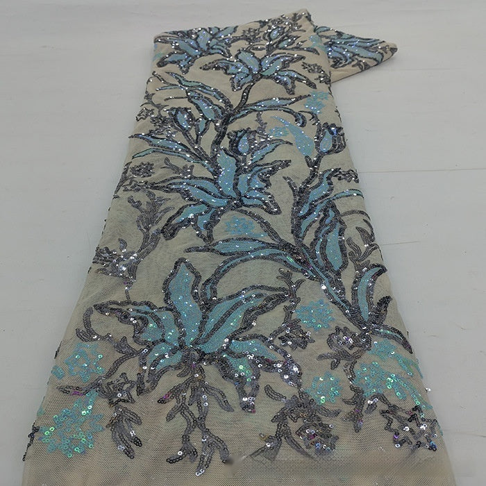 Two-Tone Iridescent Lily Sequin Stretch Mesh Lace Fabric – Dressmaking, Costumes & Crafts