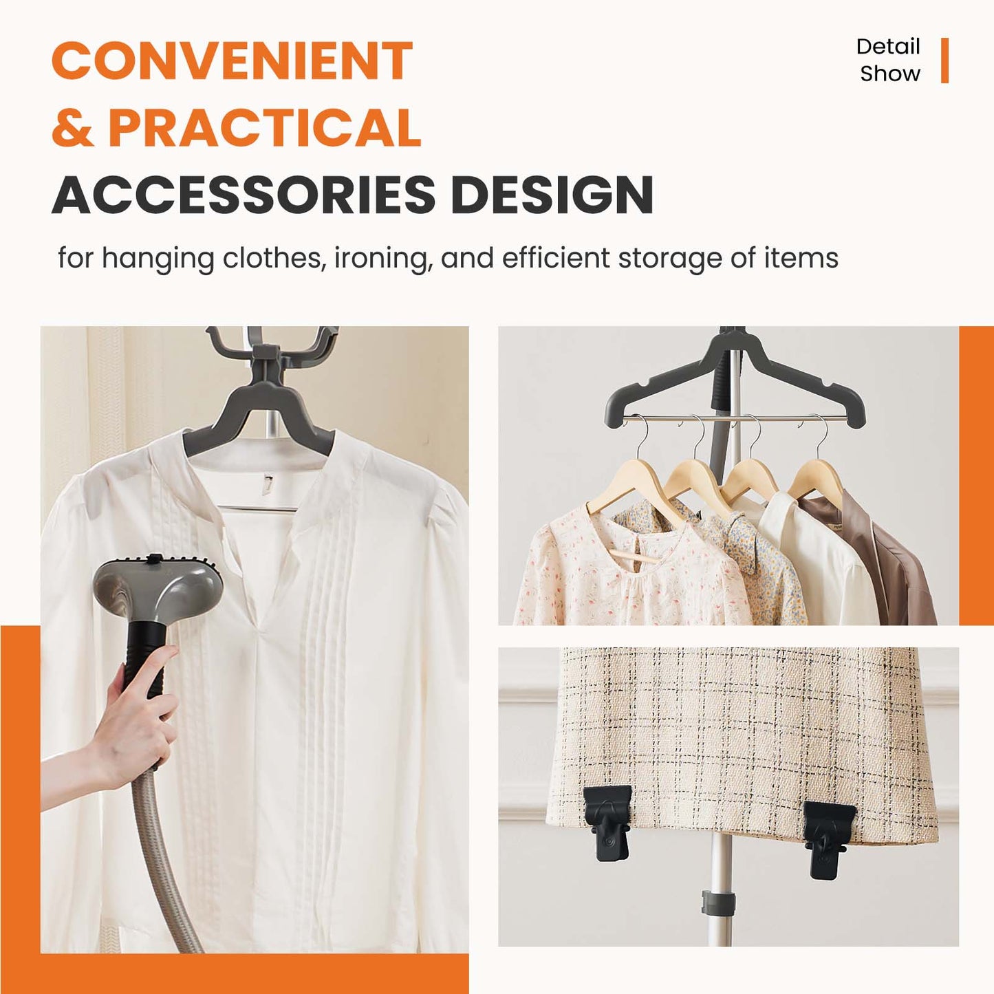 Standing Garment Steamer – Powerful, Fast Heat-Up, Wrinkle-Free Clothes in Minutes