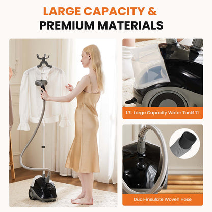 Standing Garment Steamer – Powerful, Fast Heat-Up, Wrinkle-Free Clothes in Minutes