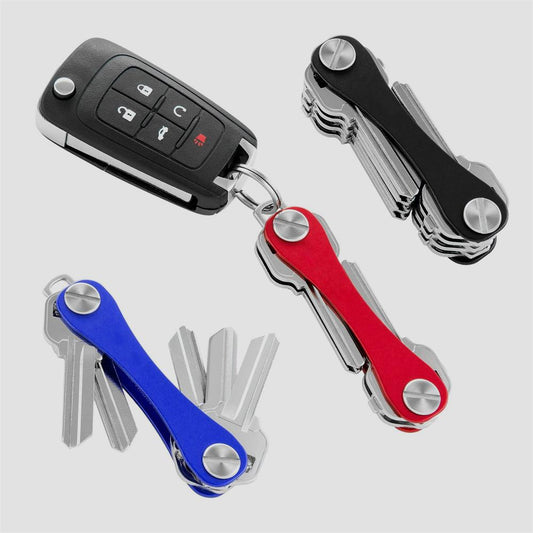 Compact Metal Key Holder Organiser – Modern Square Design, Silent & Slim EDC Keychain