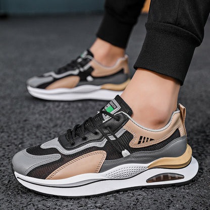 Men's Casual Platform Sports Shoes – Lace-Up, Color Match, Sizes 39–44