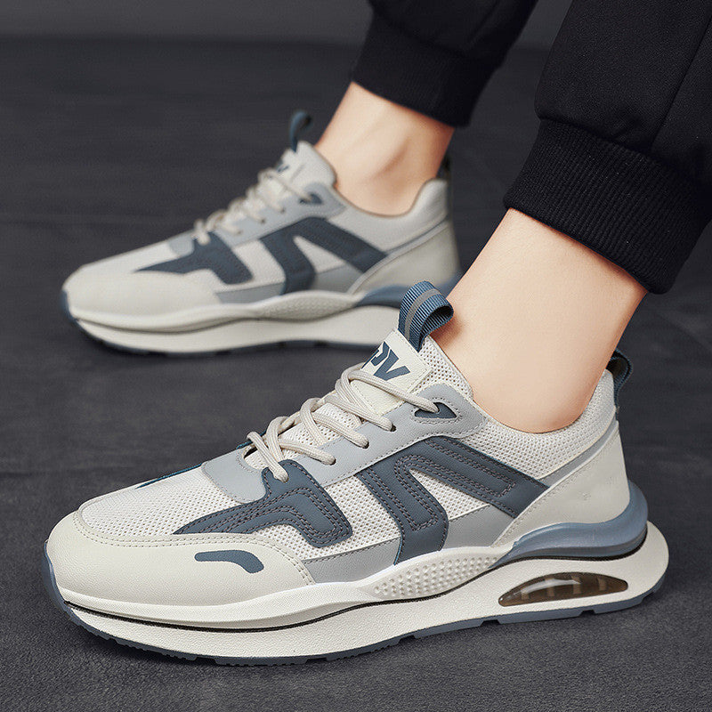 Men's Casual Platform Sports Shoes – Lace-Up, Color Match, Sizes 39–44