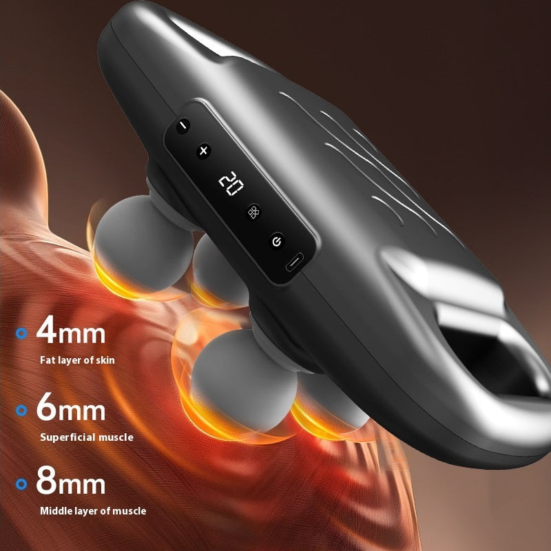 4-Head Electric Massage Gun – Low Noise, 5+ Speed Gears, LED Screen, 4 Colors