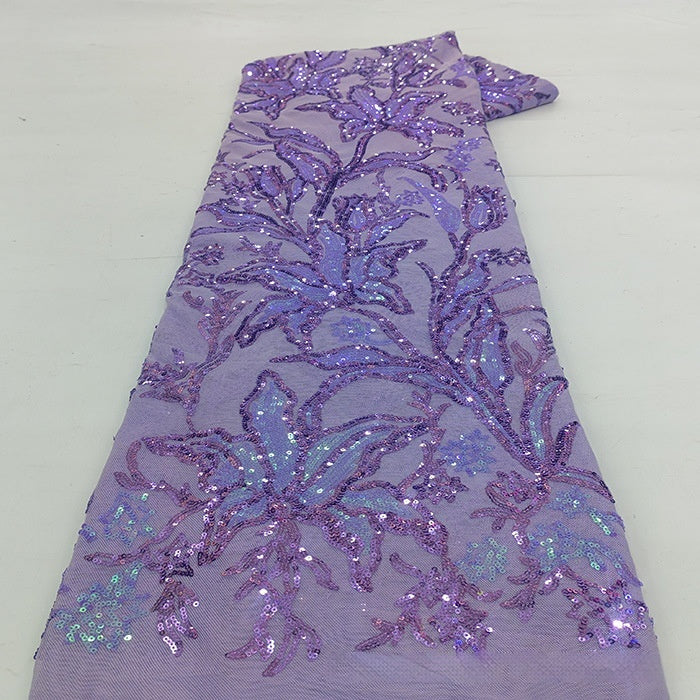 Two-Tone Iridescent Lily Sequin Stretch Mesh Lace Fabric – Dressmaking, Costumes & Crafts